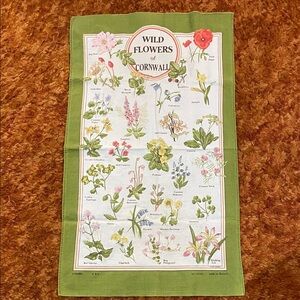 Wild Flowers of Cornwall Tea Towel